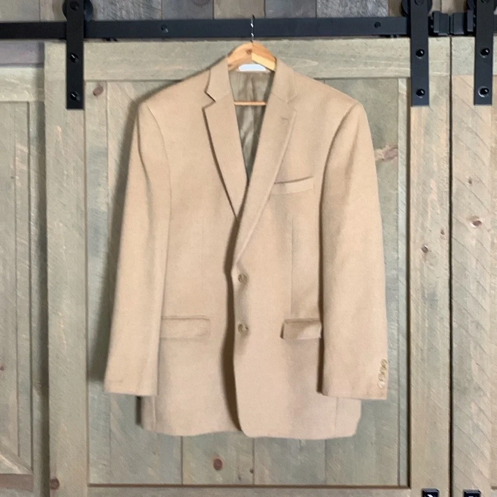 Lauren Ralph Lauren tan camel hair blazer jacket Size 44L